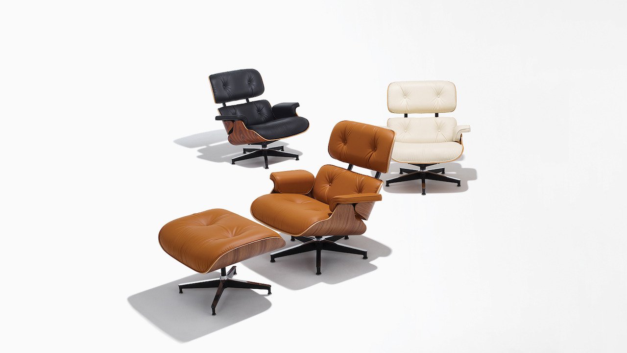 Eames Lounge Chair e Ottoman Bambu Easy Resize com ()