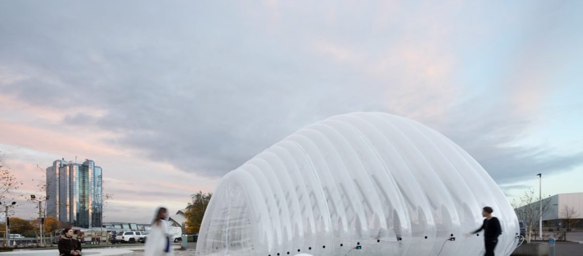 ecoLogicStudio Air Bubble air purifying eco machine at COP in Glasgow ©NAARO x