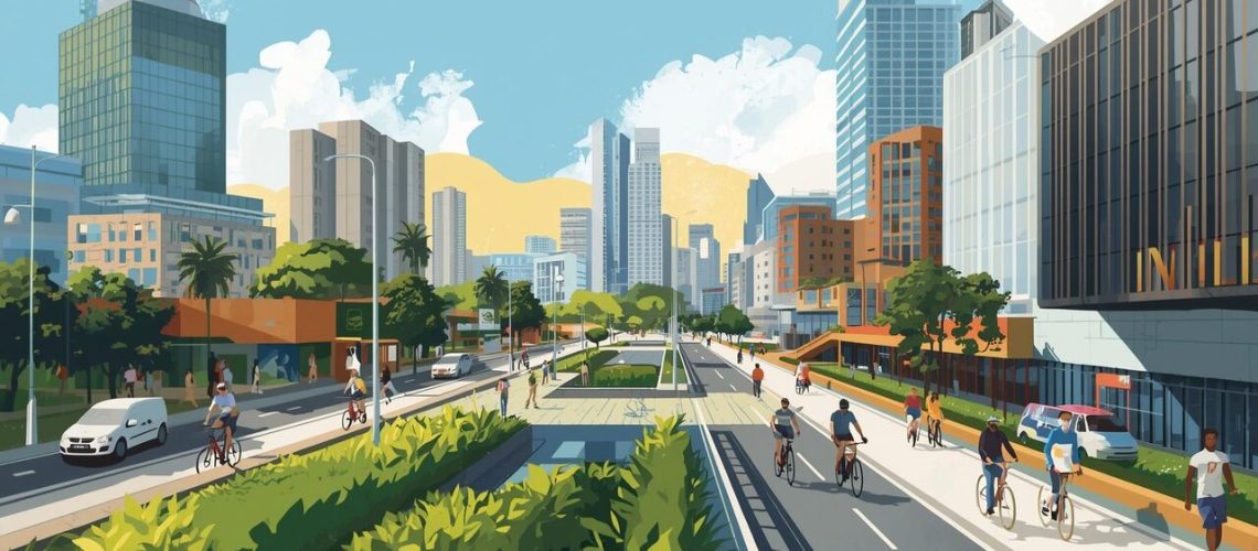 Criar imagem que ilustre a frase Ciclovia Franco Montoro se consolida como um dos principais cases de revitalização urbana de São Paulo Easy Resize com